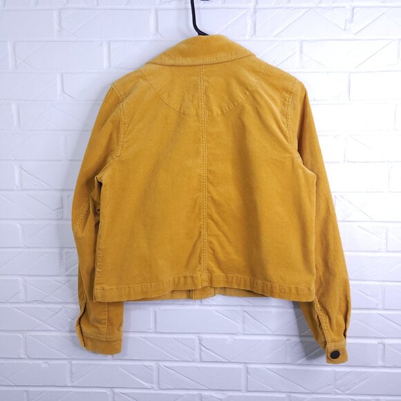 Cabi Mustard Yellow Citizen Stretch Corduroy Crop Trucker Jacket HTF 3909 S - Picture 7 of 7